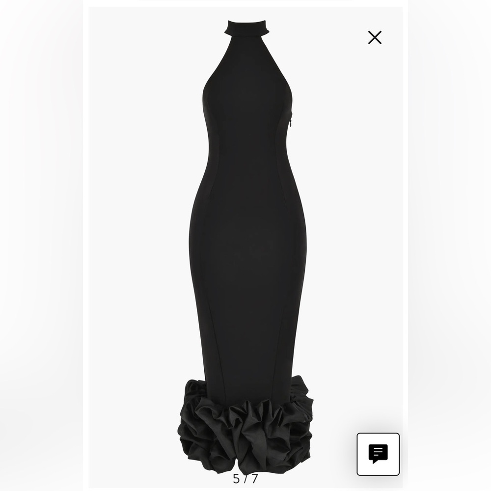 House of CB | Juniper Halter Neck Ruffle Hem Crepe Cocktail Dress
